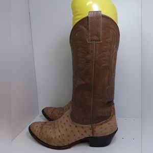 Justin Full Quill Ostrich Western Boots 9.D